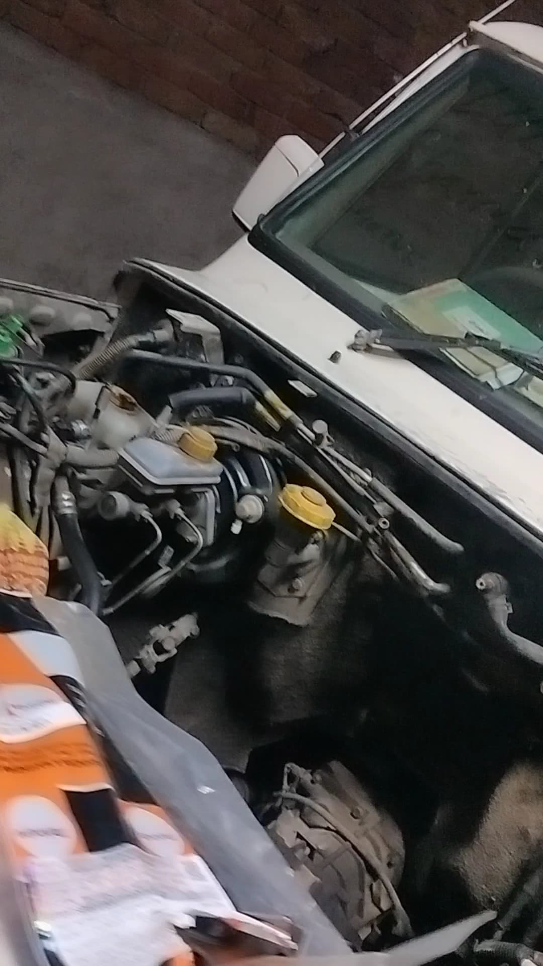 Engine bay opened up for inspection